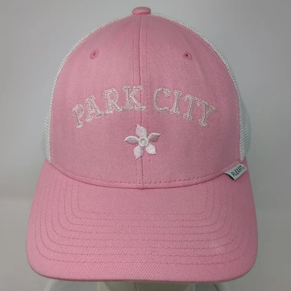 Flexfit Baseball Cap Pink One Size Park City Flower Mesh Back Stretch Fit Hat